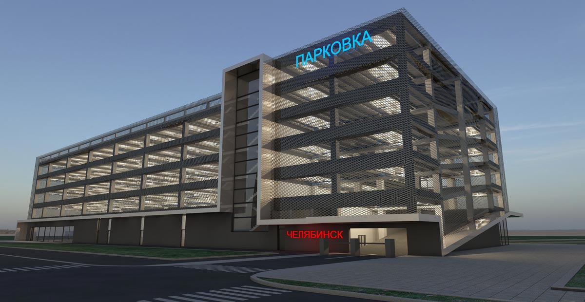 Prefabricated parking area in BIM for Russia