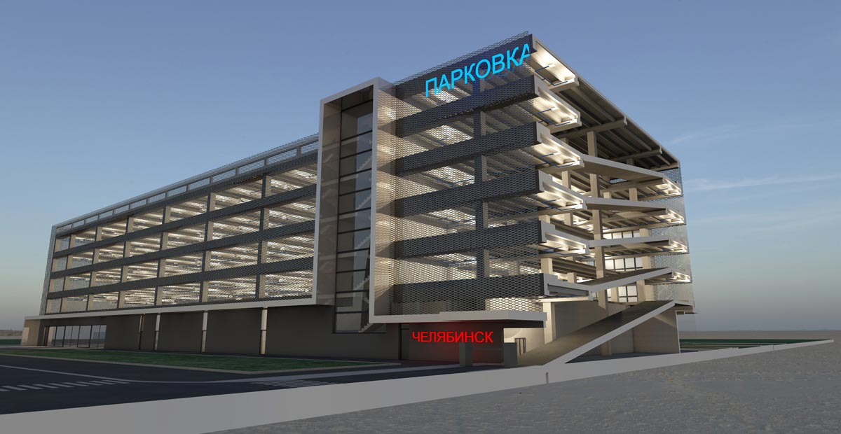 Prefabricated parking area in BIM for Russia